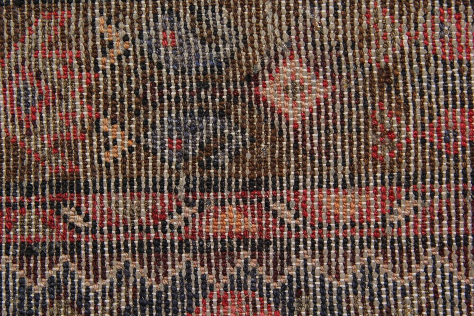 Vintage Oriental Herati Wool Runner Rug, Handwoven Long Hallway Carpet, 87 x 420