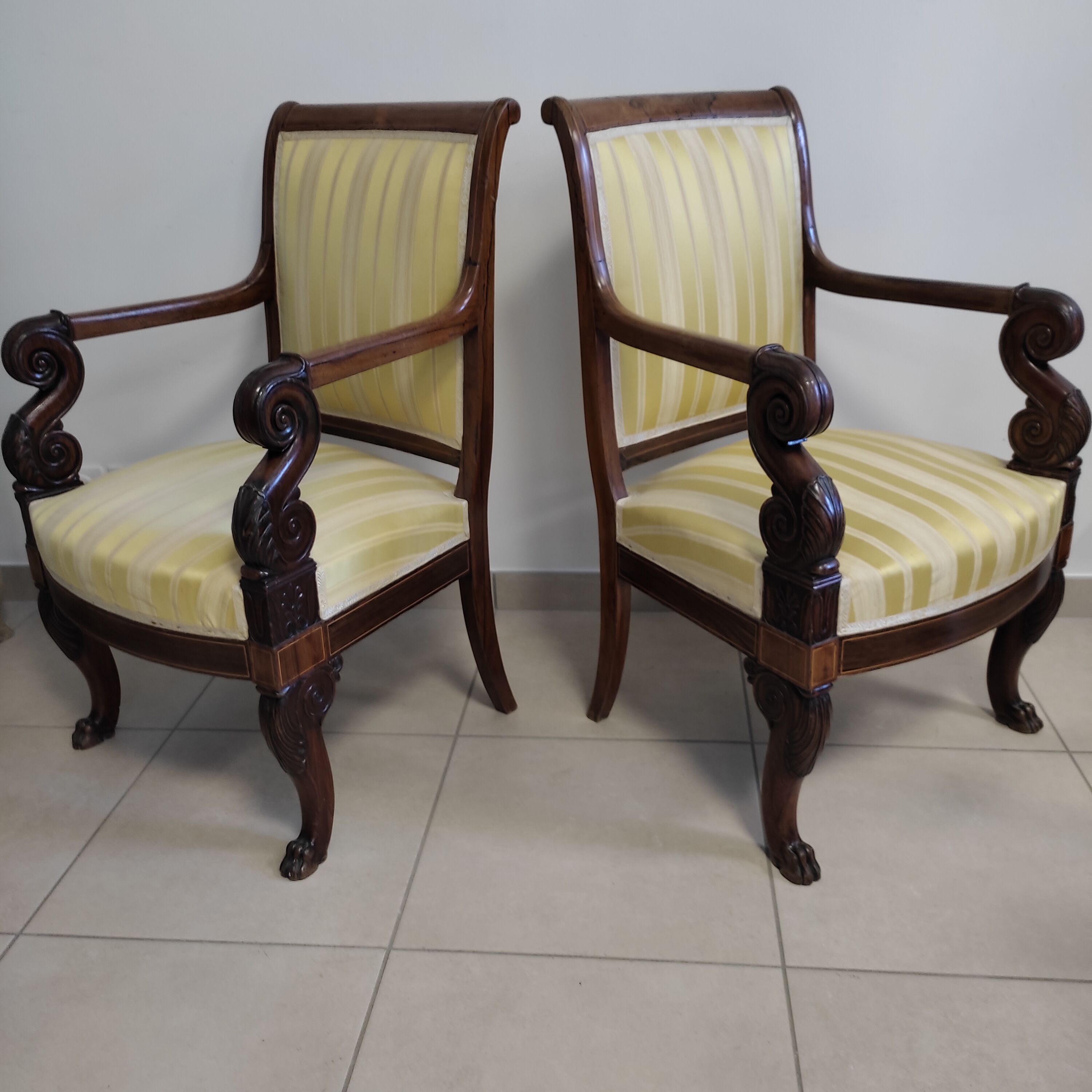 Pair of armchairs period Restoration