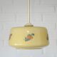 Vintage Beige Pendant Light / Retro Kitchen 1950 / Mid Century Glass Lamp