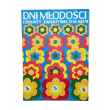 Affiche polonaise originale 1970 fleur vintage design polish poster