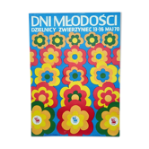 Affiche polonaise originale 1970 fleur vintage design polish poster