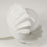 Ceramic lamp shell vintage white manises Spain 70s