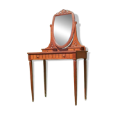 Art Deco dressing table in oak and red marble, 1920s-30s.