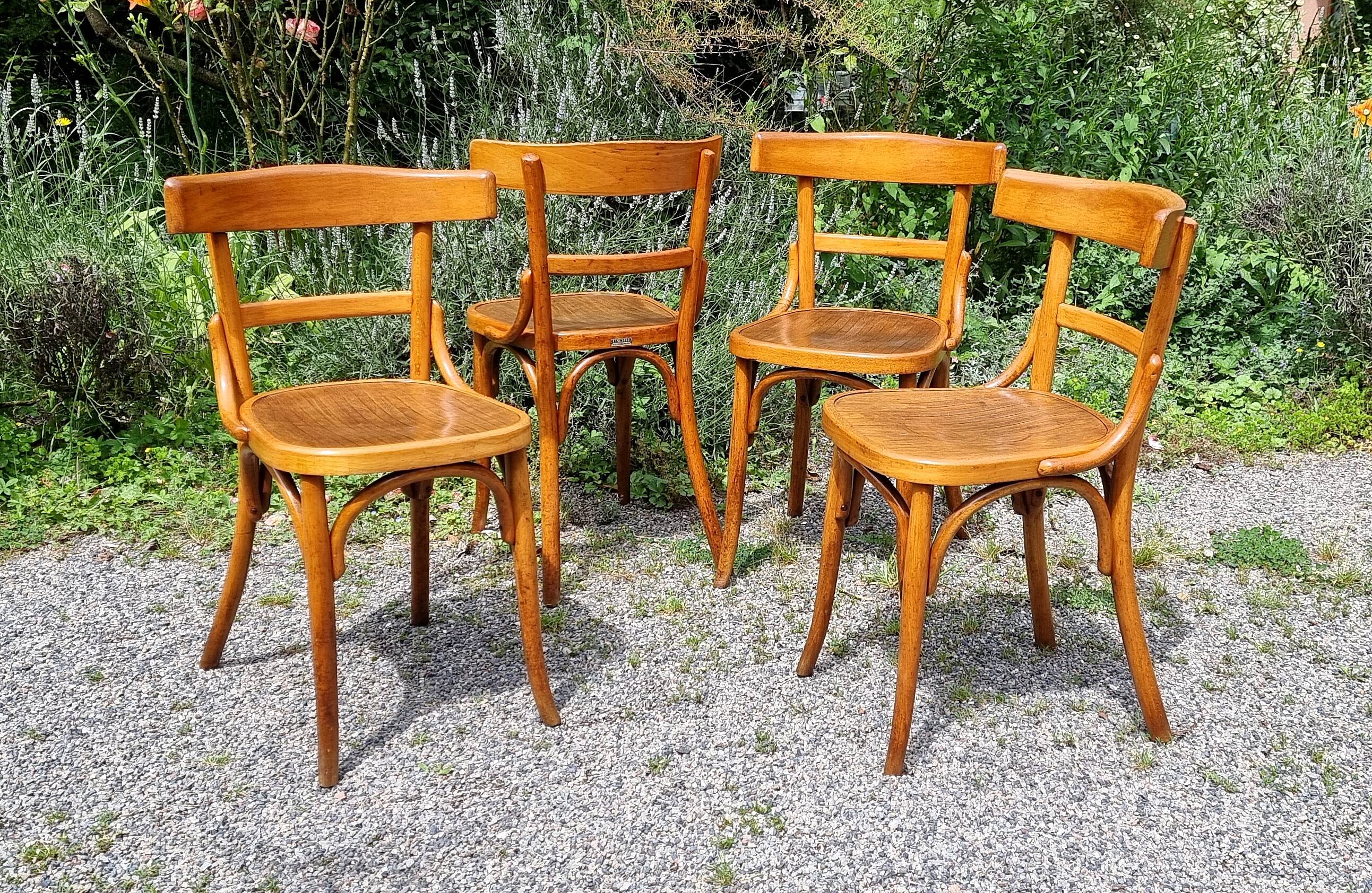 4 Fischel Wissembourg bistro chairs from the 1930s