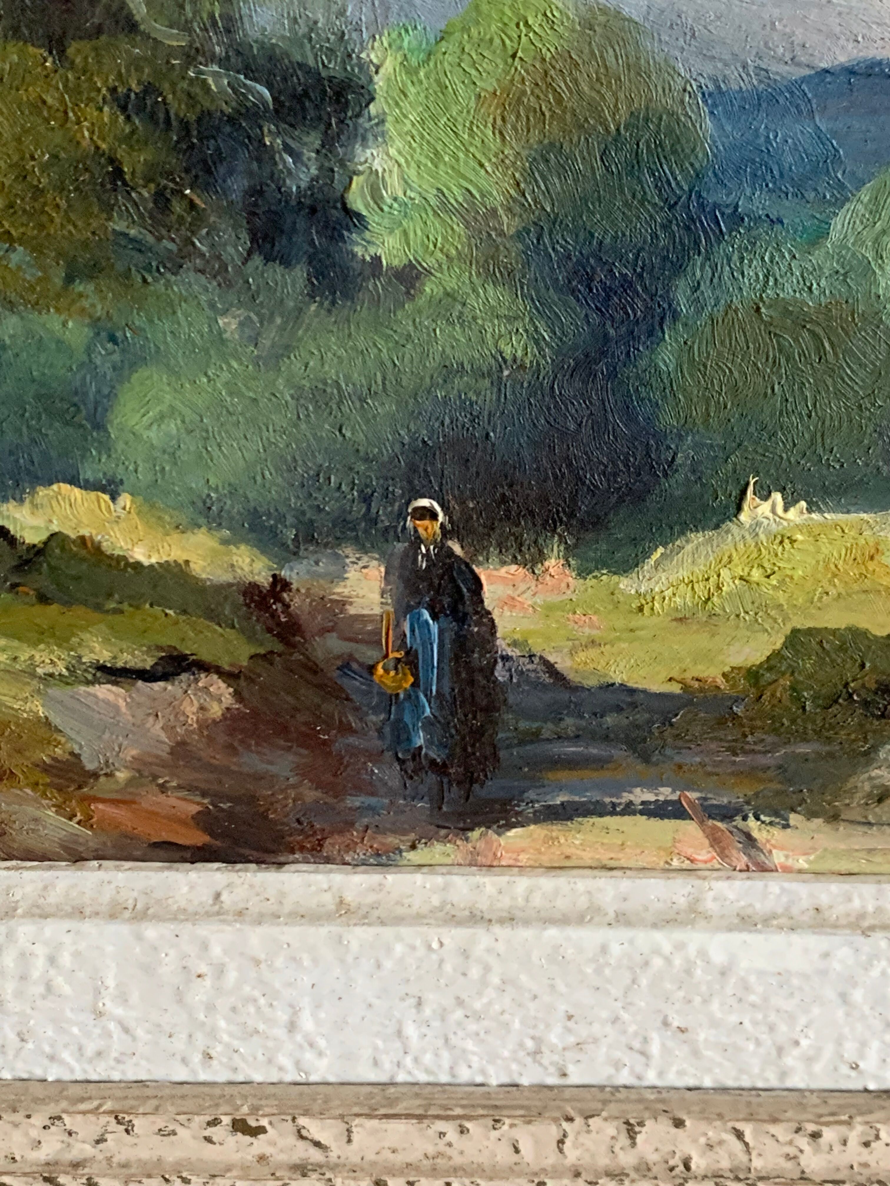 Framed wood painting