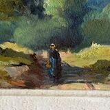 Framed wood painting