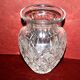 Bohemian crystal baluster vase - richly carved decoration engraved with clover