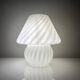 Vintage Murano Italy mushroom lamp with glossy white spiral decoration