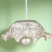 Lampe suspendue en verre de ferme du milieu du siècle