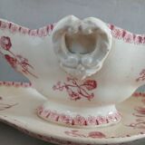 Antique sauce boat in Gien ironstone.