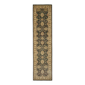 Tapis Oushak en laine noué à la main, 78 cm x 311 cm
