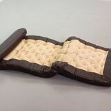 Noboru Nakamura Design Chocolate Brown Padded Leatherette Swivel Chairs 70s