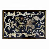 20th Century Italian Handmade Wrought Iron Coffee Table Frame Inlaid Marble