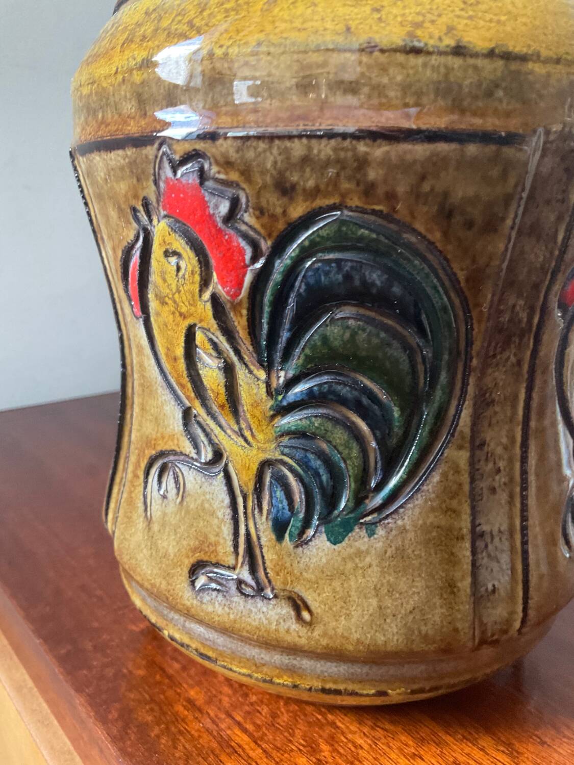 Vintage enameled ceramic candy box Italy