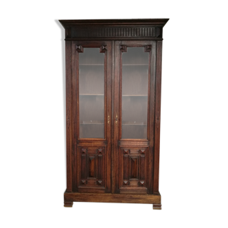 Large oak shop window library circa 1900