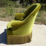 Fauteuils crapauds en velours vert, les 2