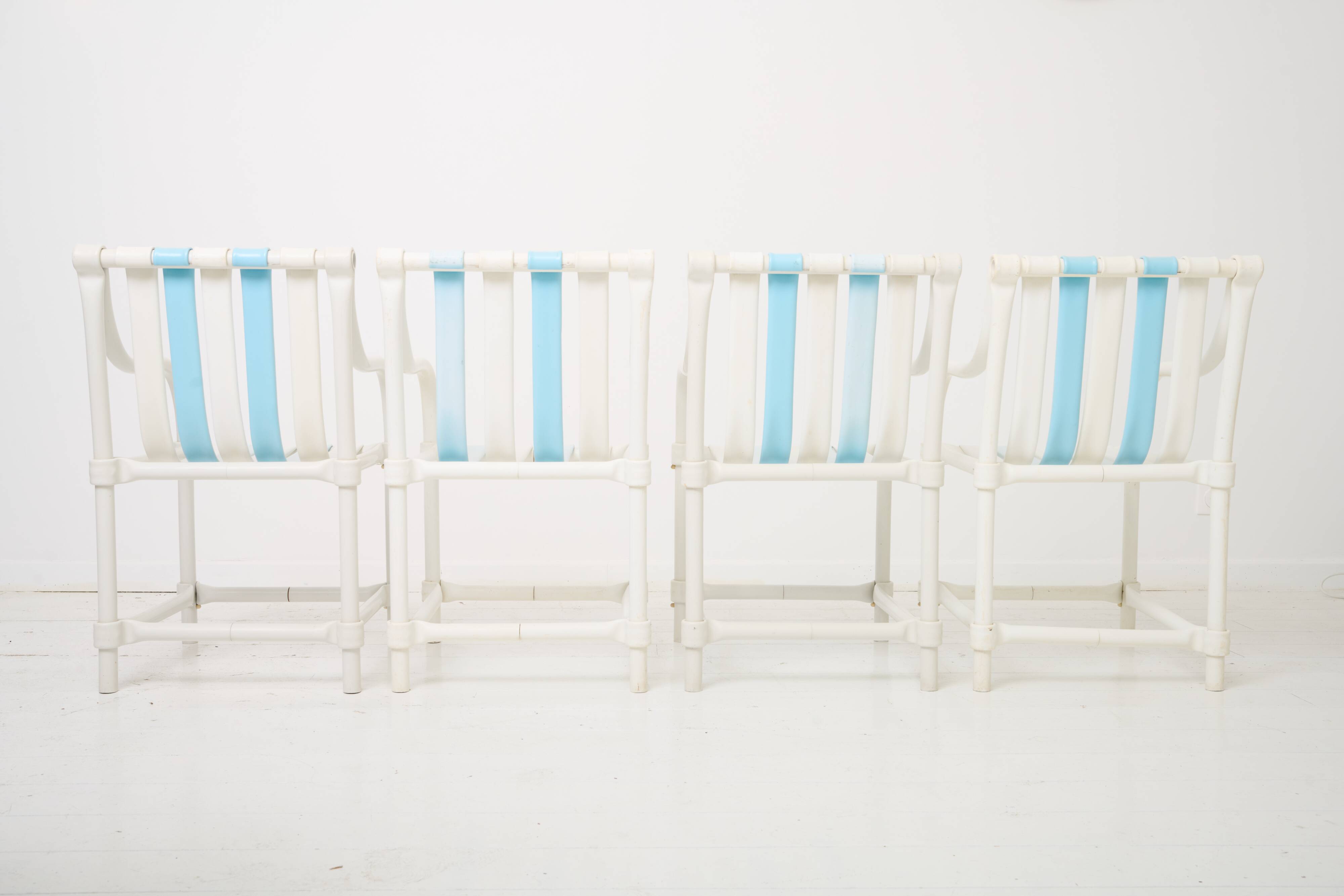 4 garden chairs "Sea side", Hugonet, 1970