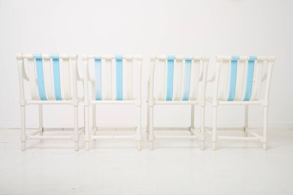 4 chaises de jardin ''Sea side'', Hugonet, 1970