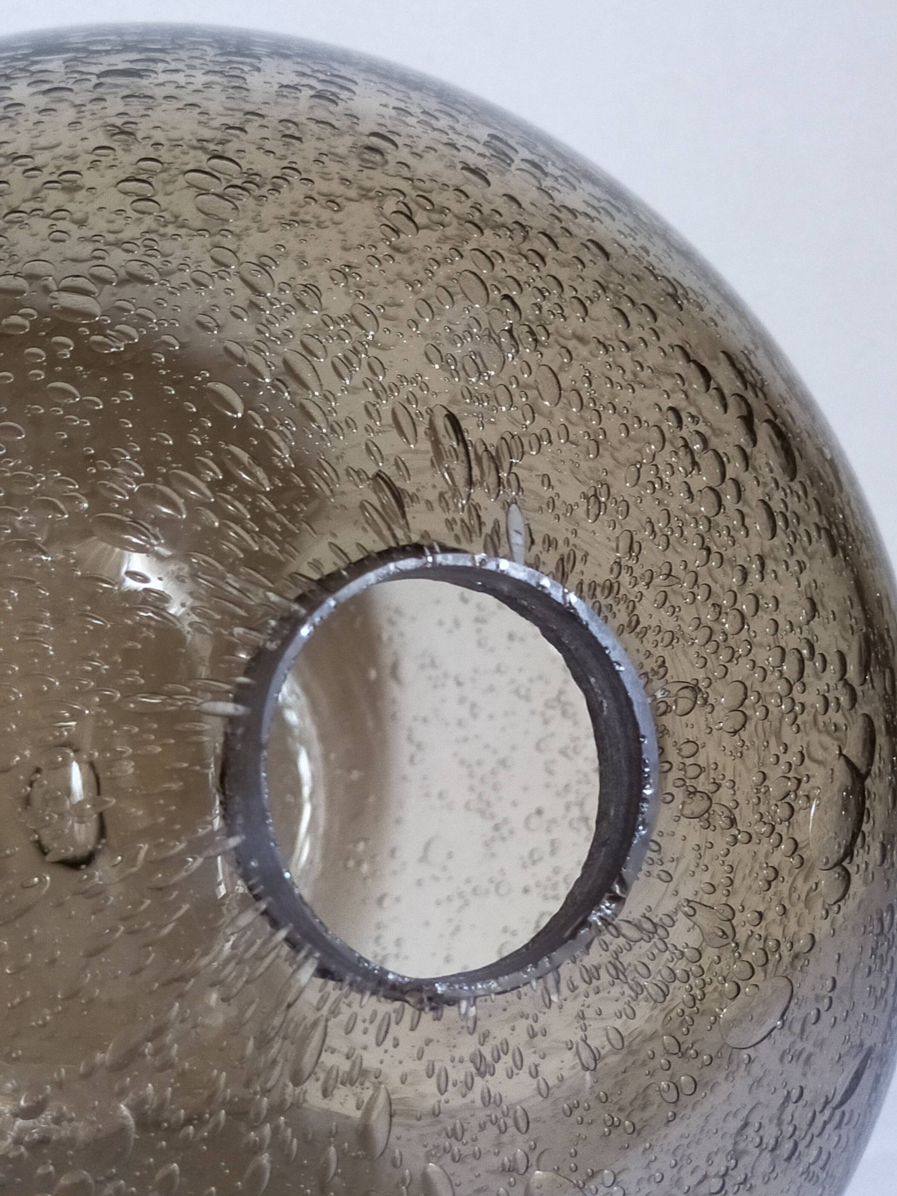 Vintage bubble-blown glass ball vase from riom france