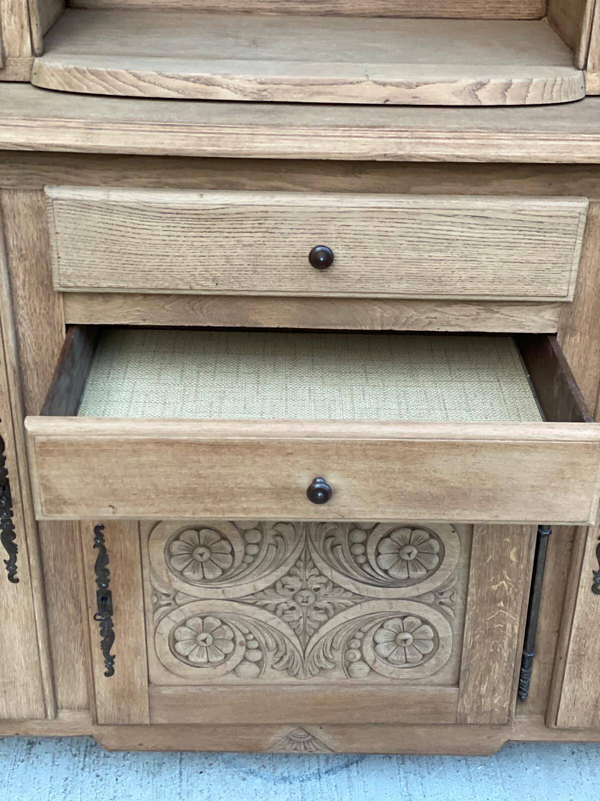 2-part Breton sideboard renovated in solid raw oak 200cm