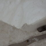 Antique luminous alabaster and bronze column