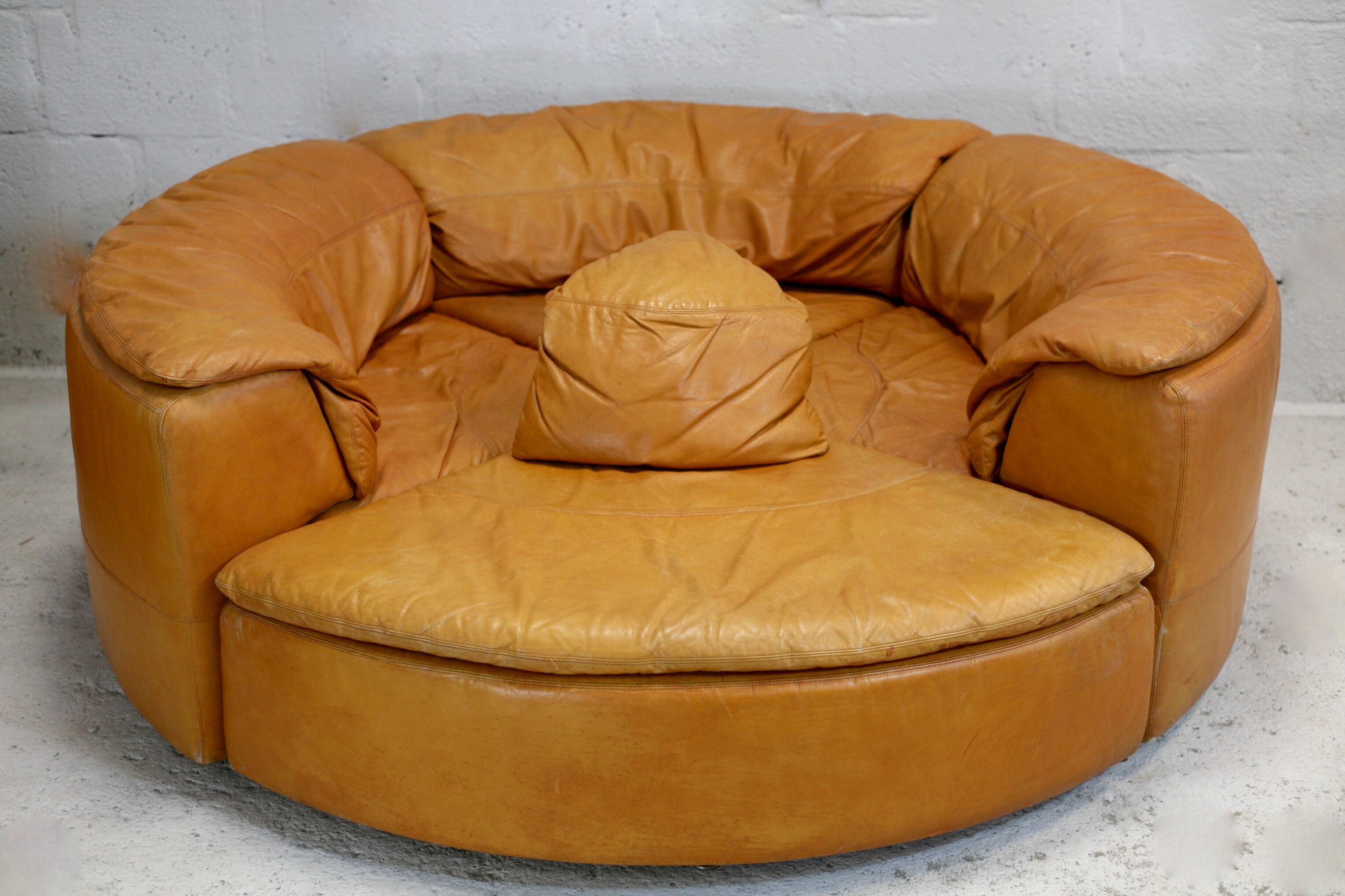 Leather modular sofa, 7 elements, 70s