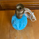 Foot of an old fair lamp chatard moulded blue glass vintage #e495