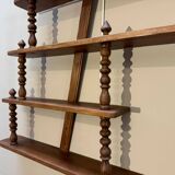 Turned wood bar wall shelf