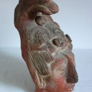 Large sculpture of Maya king Pakal's head, Mexico.