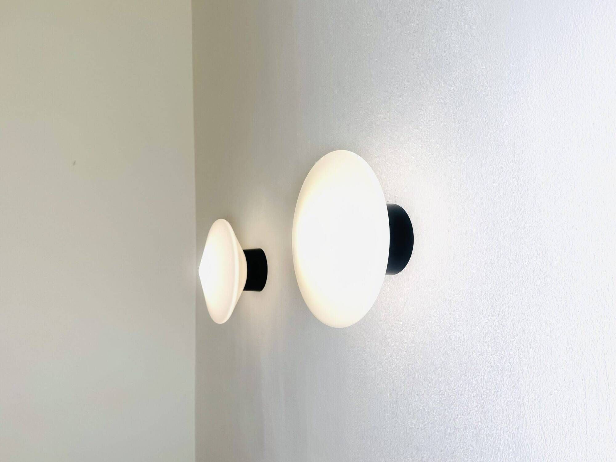 P-1410 Discus Milky Glass Ceiling Or Wall Lamps By Raak Amsterdam, The Netherlands 1960S