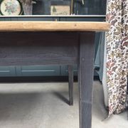 Farm table with black patinated legs (renovated)