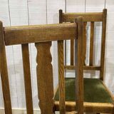Set of 4 English oak chairs from the 1930s