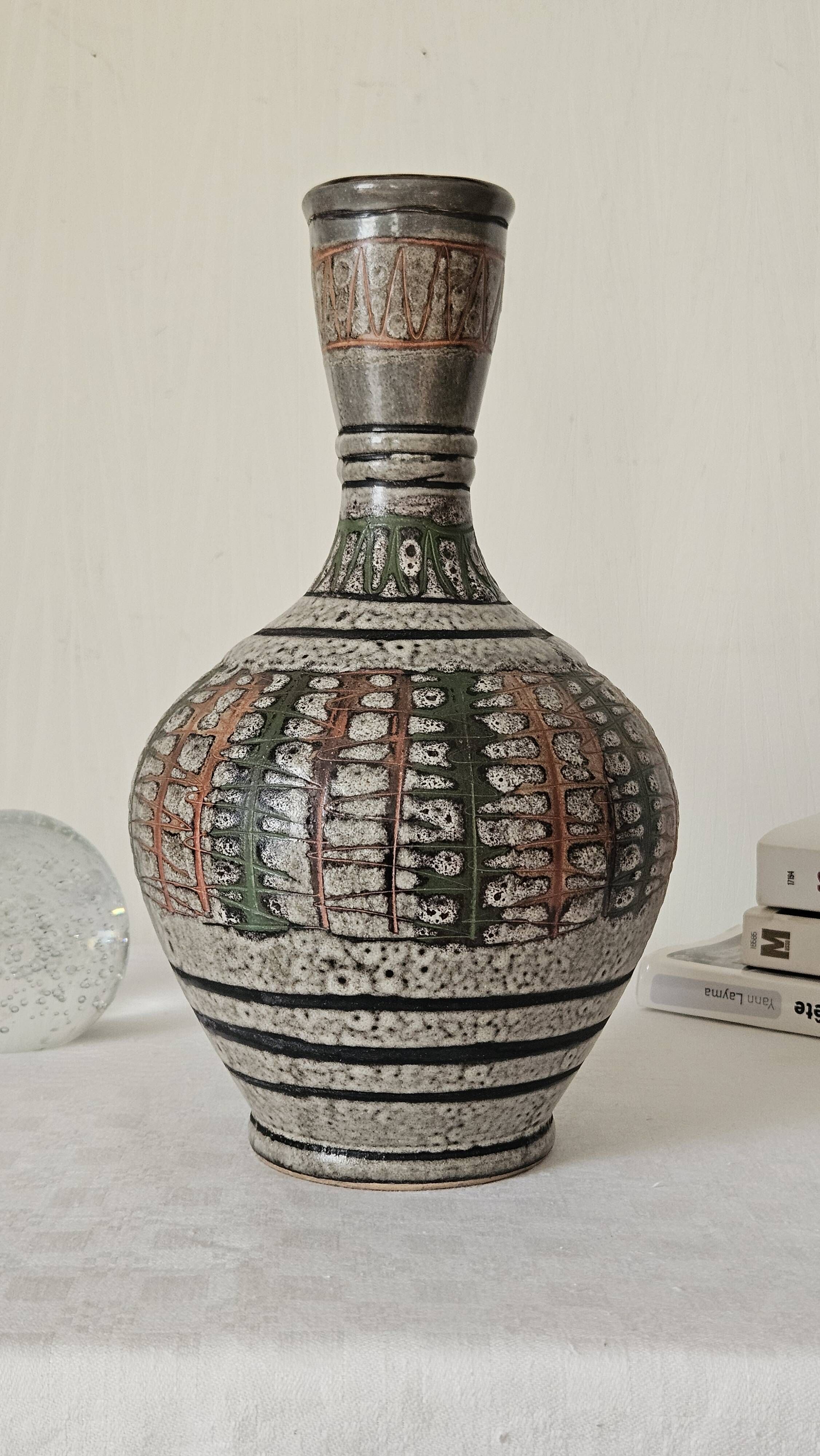 Textured ceramic art vase 1960