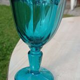 Set of 12 blue stemmed glasses