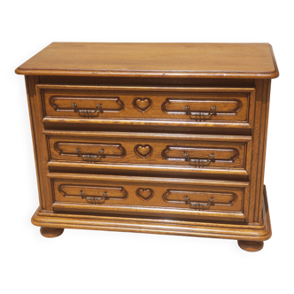 Commode 3 tiroirs en bois massif