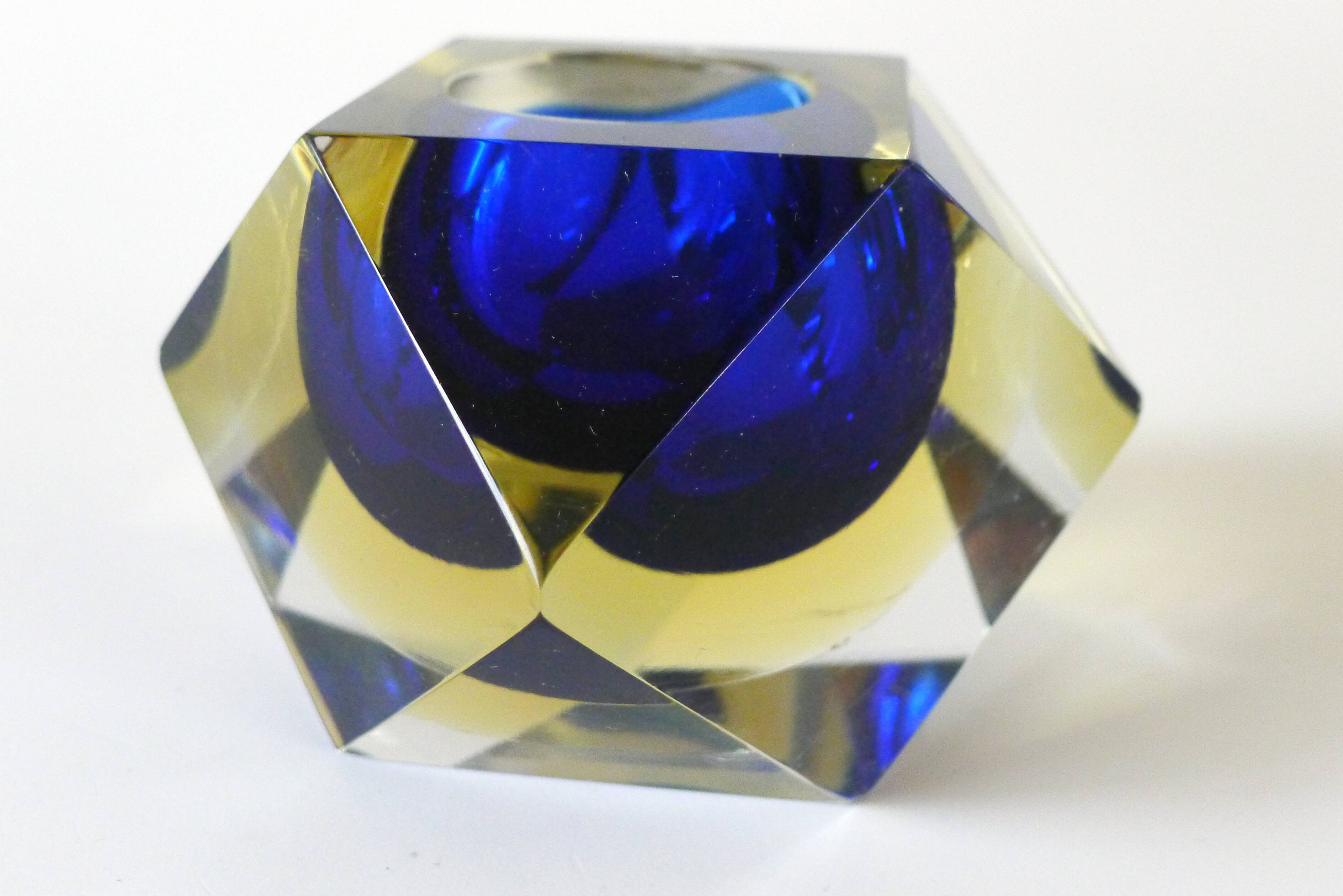 Ashtray Sommerso Murano 1960' faceted