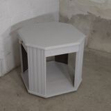 Art Deco side table repainted in "stormy" grey white