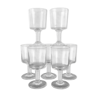 Set de 6 verres à pieds XIXeme