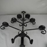 Antique wrought iron candlestick, brutalist candle holder, vintage candlestick