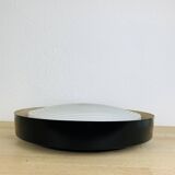 50s round wall light in metal and opaline, ceiling light