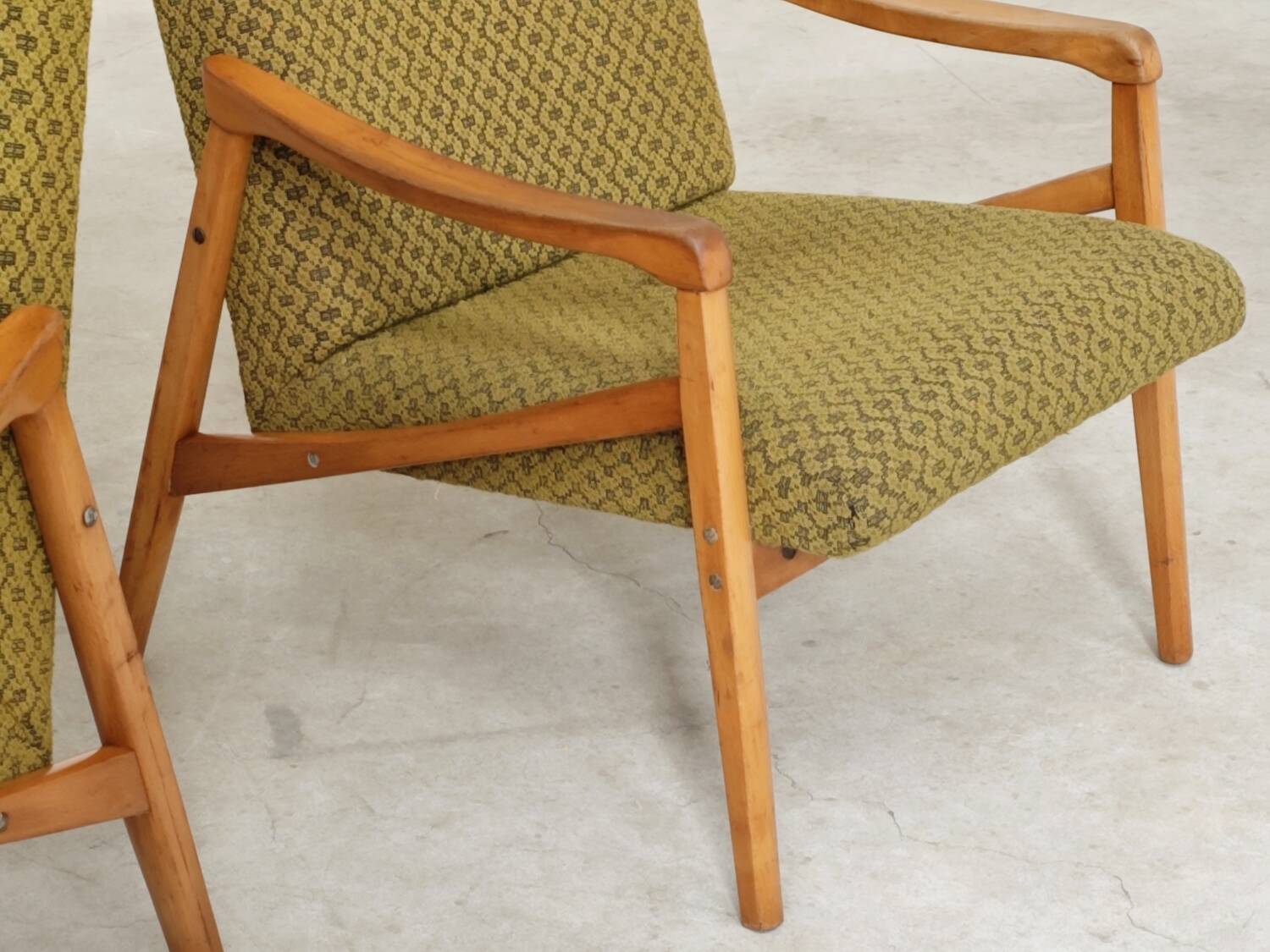 Pair of light green armchairs by Jiri Jiroutek for Interier Praha, 1960