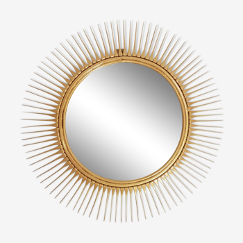 Golden metal sun mirror of the 1950s