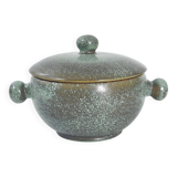 Lunetta Vallauris soup tureen and salad bowl in gilded ceramic, 1960