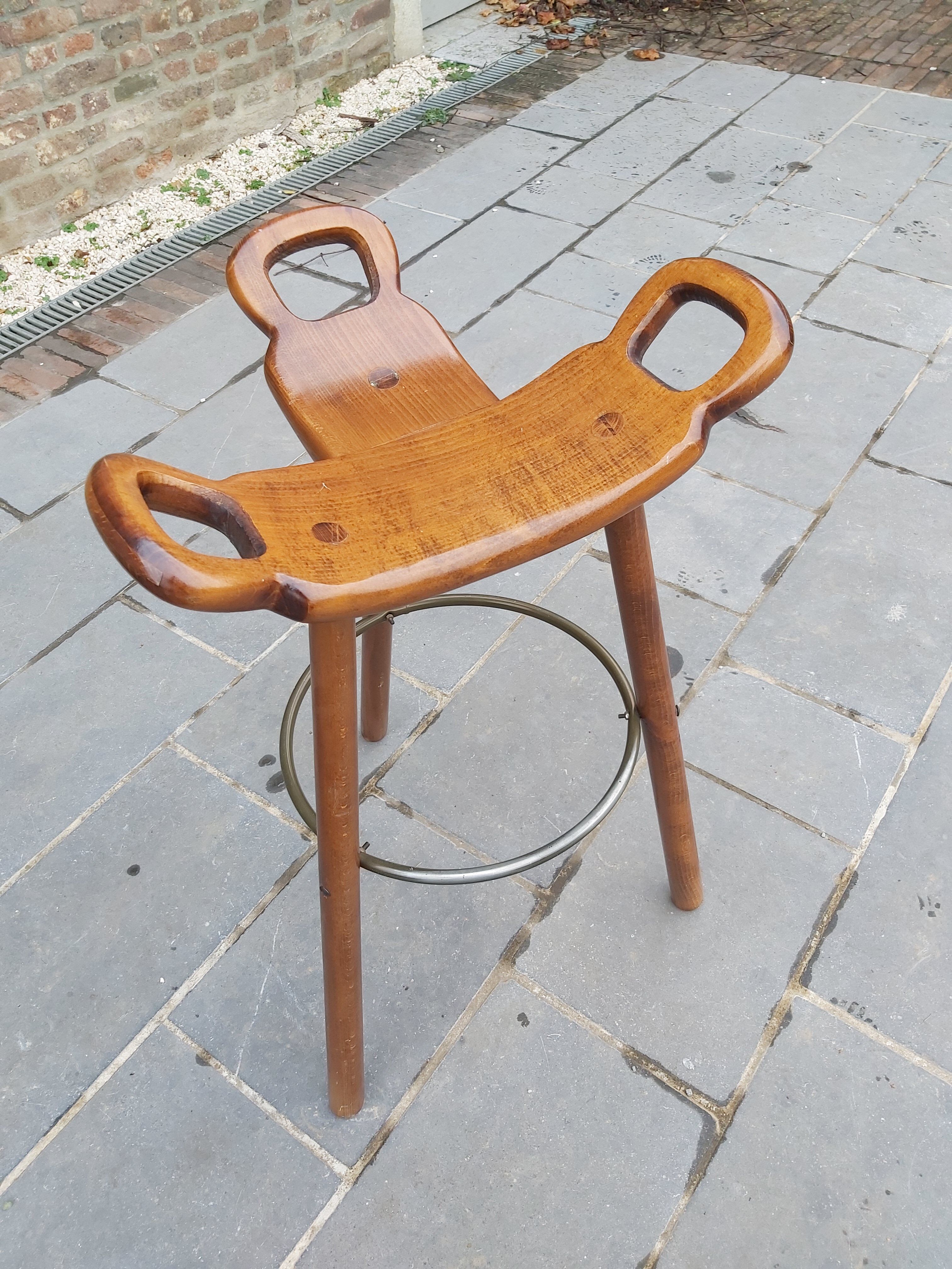 Brutalist tabouret, by Sergio Rodriguez, 70s