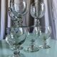 Vintage Biot-style bubbled stemmed glasses