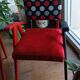 Pair of relooked vintage armchairs – Red & Black, unique piece