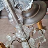 Large Louis XV style chandelier with crystal tassels on a bronze mount with 6 lights