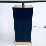 Hollywood Regency Style Black & Gold Square Table Lamp, 1970s