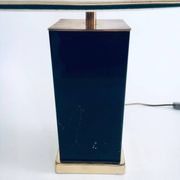 Hollywood Regency Style Black & Gold Square Table Lamp, 1970s