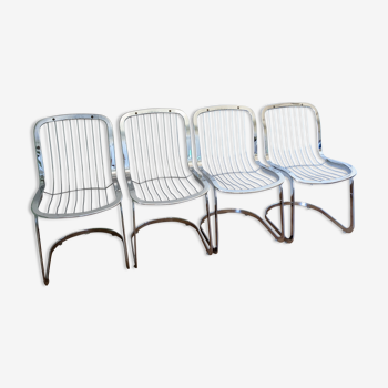 4 chaises 1970 chrome Cidue